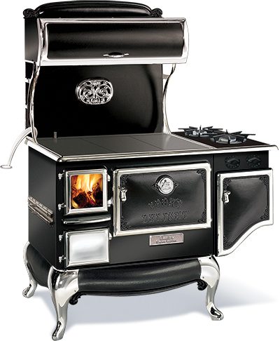 MODEL 1842-G 48" WOODBURNING COOKSTOVE WITH SIDE GAS BURNERS