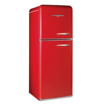 red fridge